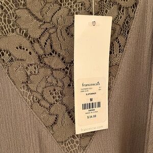 Francesca's Taupe Lace Accent Camisol